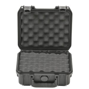 Black plastic carrying case with foam lining.