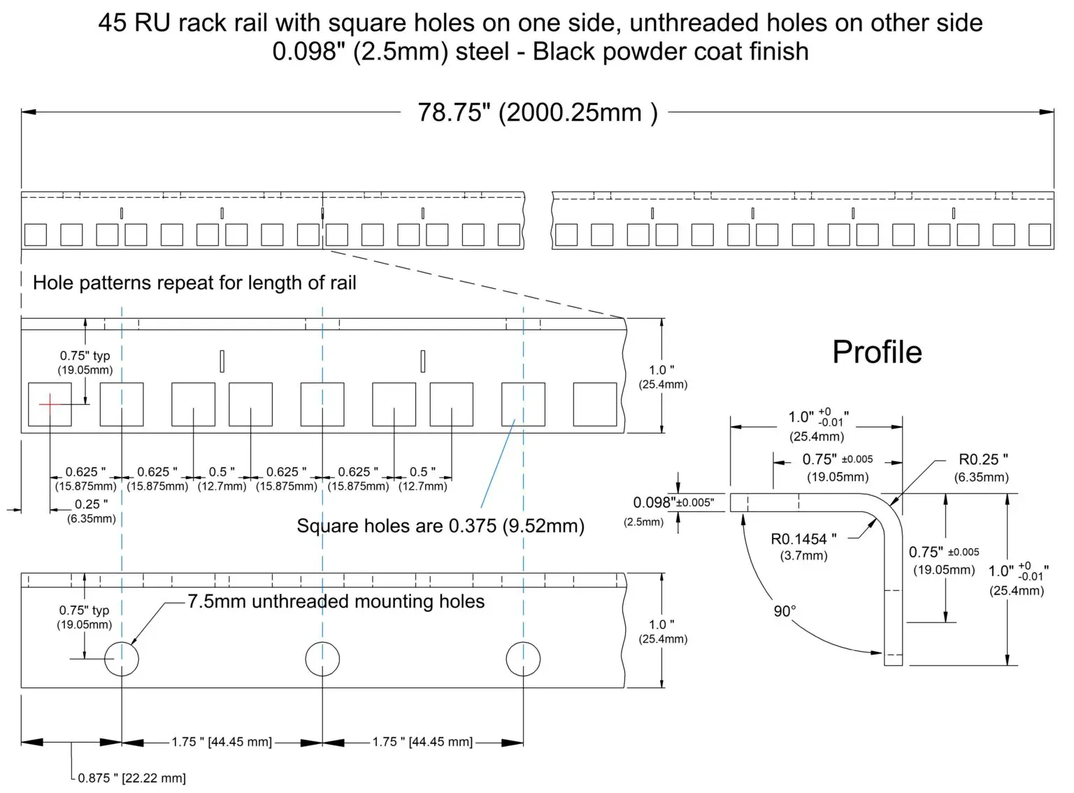 rack-rail-square-holes-q-series-electronics-racks-star-case