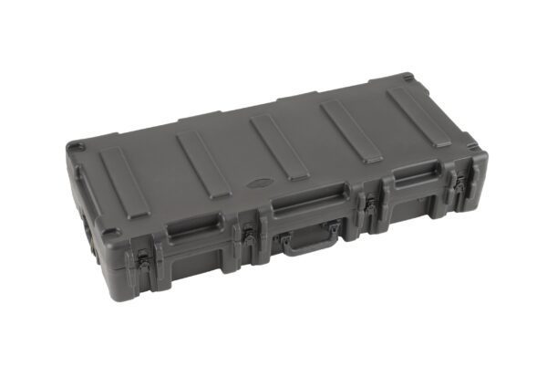 A black case is shown with many compartments.