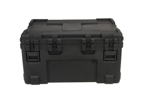 A black case with two handles and a handle on the front.