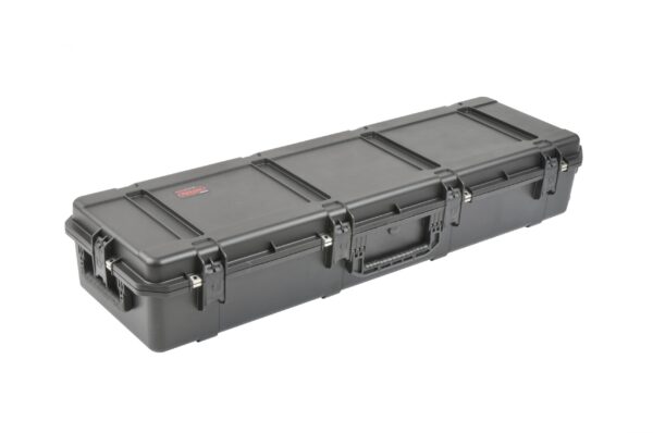 A black case with wheels and handles.