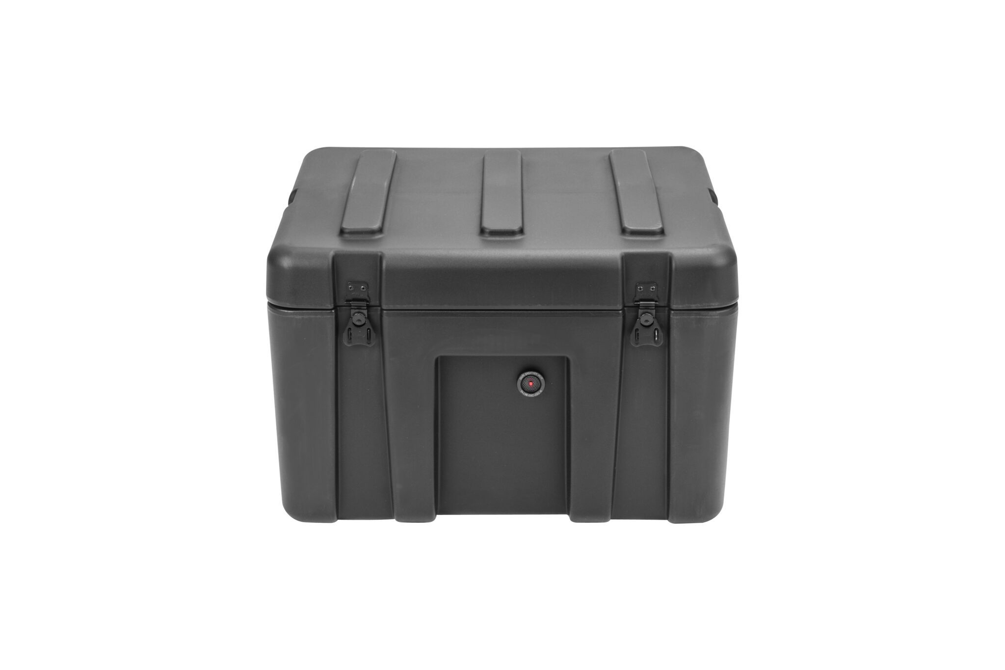 Waterproof case measuring 18"x 15"x 13" front view.